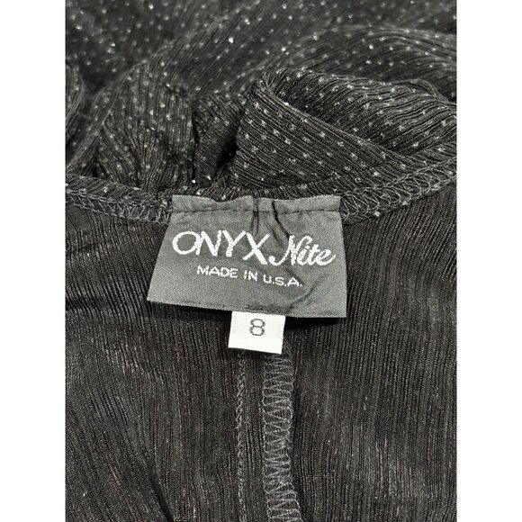 Vintage Onyx Nite Black Sparkle Knit Dress With Jacket Size 8 - Picture 6 of 16